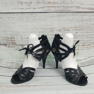 Christian Siriano Black Strappy Heels